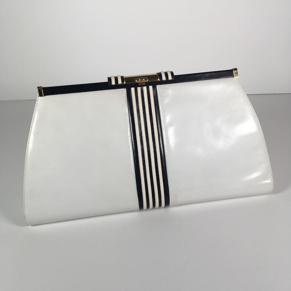 Vintage Bally White Leather Clutch